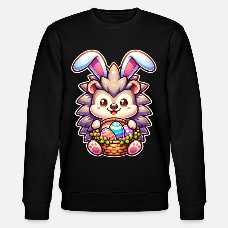 Easter Hedgehog - Stanley/Stella CHANGER Unisex Organic Sweatshirt - black