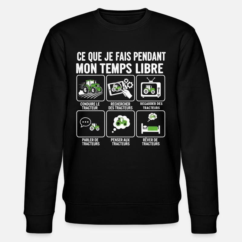 Temps libre et tracteurs: activités - Sweat bio CHANGER Stanley/Stella Unisexe - noir