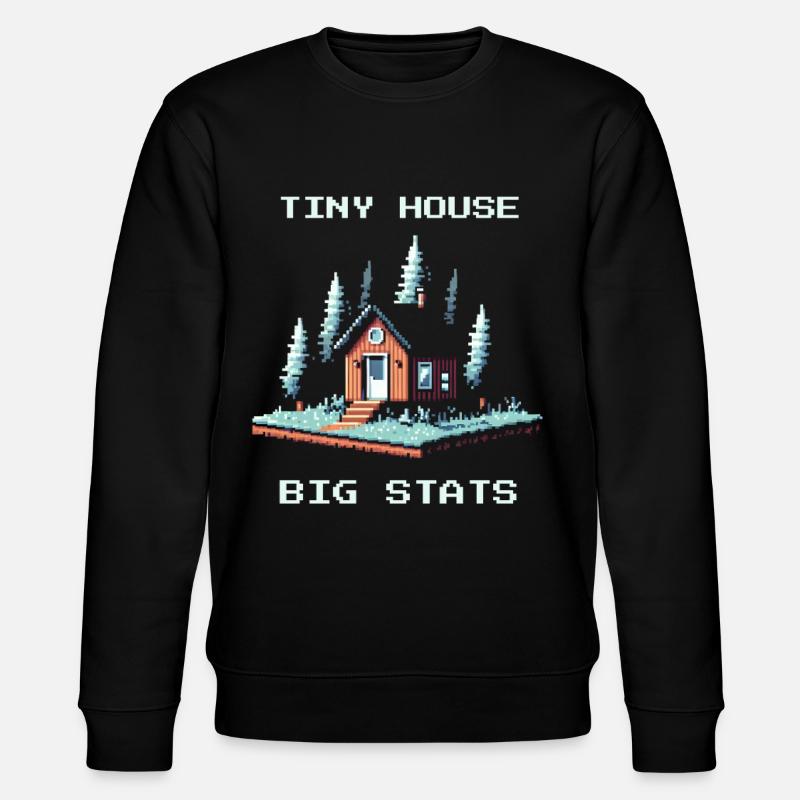 Tiny House, Big Values | Minimalism - Stanley/Stella CHANGER Unisex Organic Sweatshirt - black