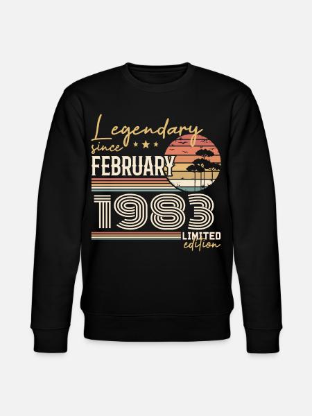 Février 1983 anniversaire 1983 légendes Février - Sweat bio CHANGER Stanley/Stella Unisexe - noir