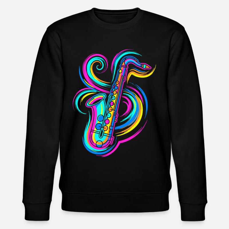 Saxophon - Stanley/Stella Unisex Bio-Sweatshirt CHANGER  - Schwarz