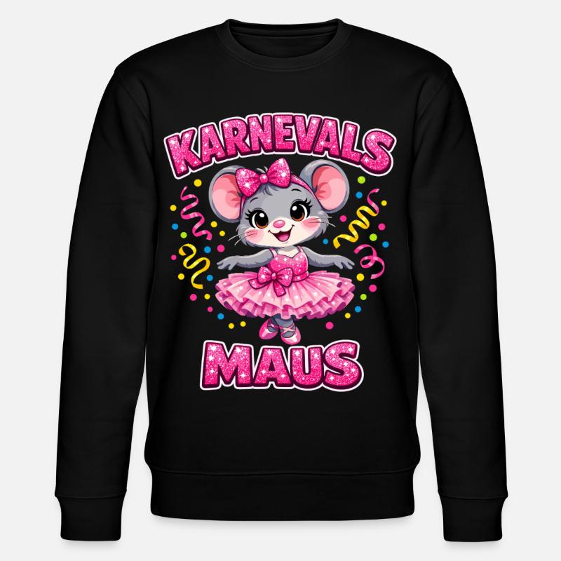 Karnevalsmaus Karneval Konfetti Geschenk - Stanley/Stella Unisex Bio-Sweatshirt CHANGER  - Schwarz