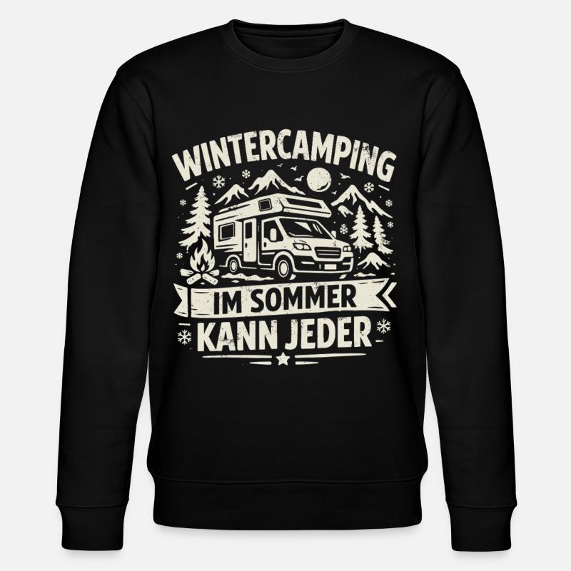 Wintercamping | Im Sommer kann jeder - Stanley/Stella Unisex Bio-Sweatshirt CHANGER  - Schwarz
