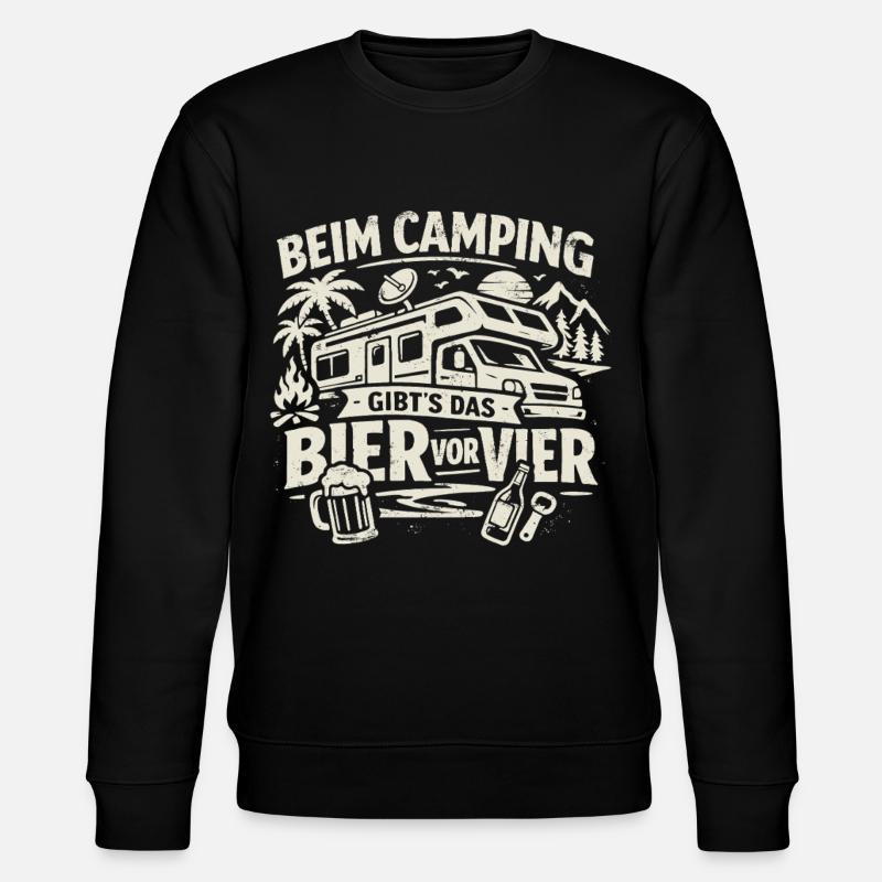 Camping | Bier vor Vier - Stanley/Stella Unisex Bio-Sweatshirt CHANGER  - Schwarz