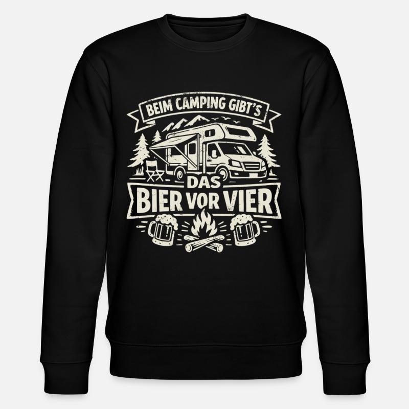 Camping | Bier vor Vier - Stanley/Stella Unisex Bio-Sweatshirt CHANGER - Schwarz