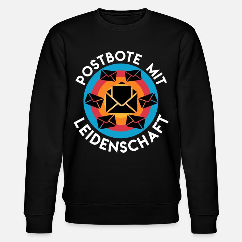 POSTBOTE MIT LEIDENSCHAFT Briefträger Lustiges - Stanley/Stella Unisex Bio-Sweatshirt CHANGER - Schwarz