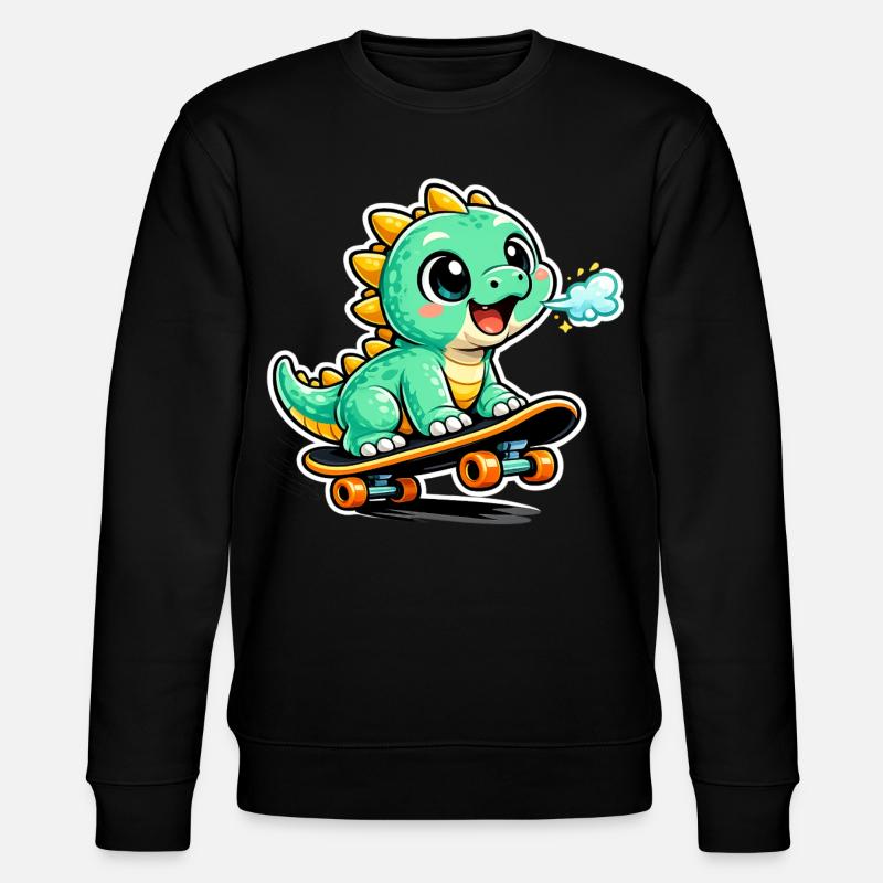 Héros du skateboard Dino vert - Sweat bio CHANGER Stanley/Stella Unisexe - noir