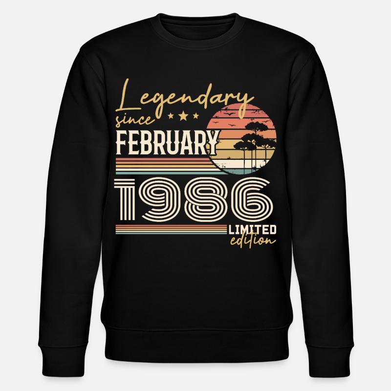 Février 1986 anniversaire 1986 légendes Février - Sweat bio CHANGER Stanley/Stella Unisexe - noir