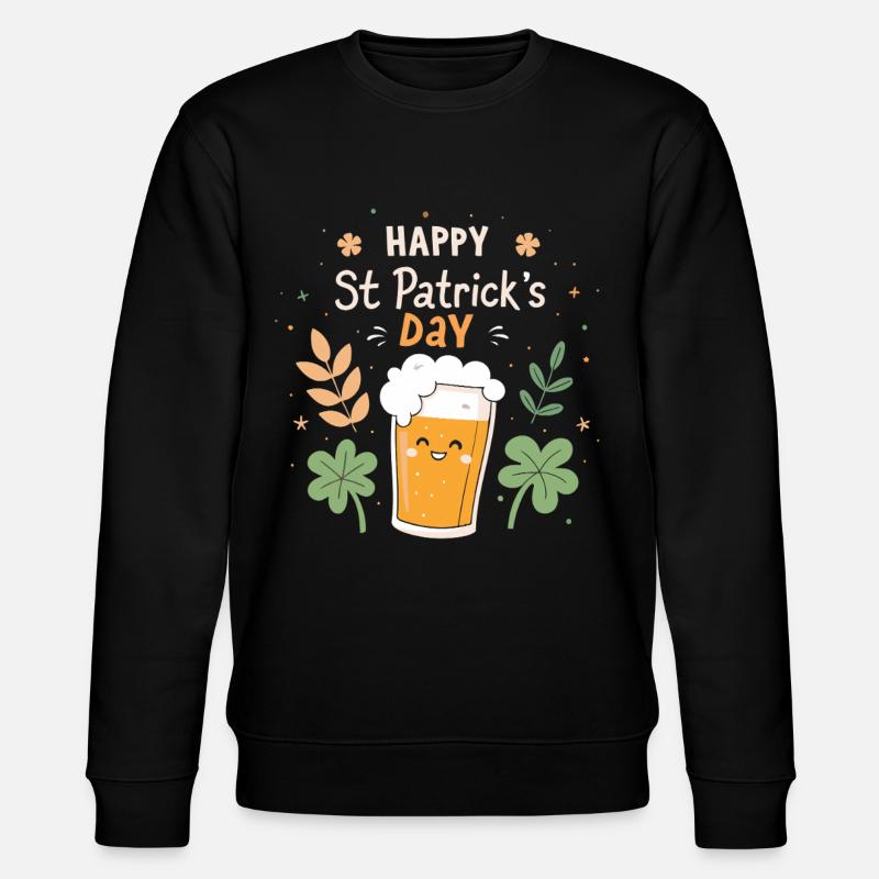 Frohes St. Patrick's Day Bier - Stanley/Stella Unisex Bio-Sweatshirt CHANGER  - Schwarz