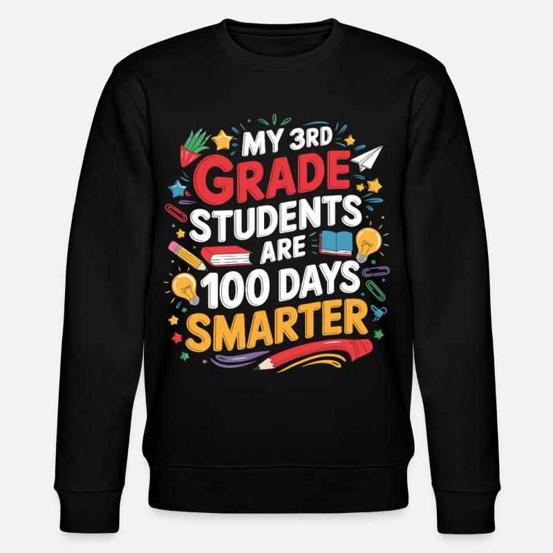 Third Class: 100 Days Smarter - Stanley/Stella CHANGER Unisex Organic Sweatshirt - black