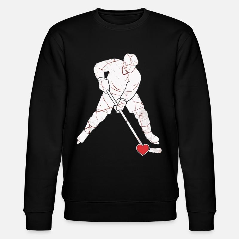 Eishockey Herz - Stanley/Stella Unisex Bio-Sweatshirt CHANGER  - Schwarz