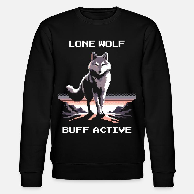 Loup Solitaire actif | Puissance du loup - Sweat bio CHANGER Stanley/Stella Unisexe - noir