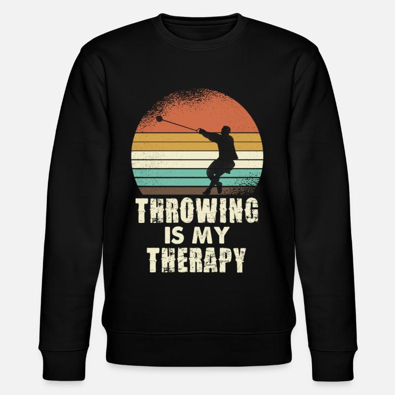 Throwing Therapy Retro Sunset - Stanley/Stella CHANGER Unisex Organic Sweatshirt - black