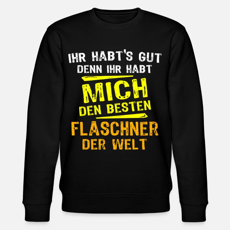 Flaschner Geschenk - Stanley/Stella Unisex Bio-Sweatshirt CHANGER  - Schwarz