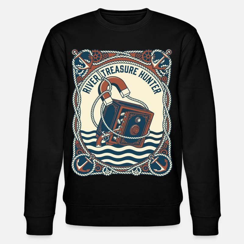  Magnetfischen Fluss Schatzsucher - Stanley/Stella Unisex Bio-Sweatshirt CHANGER  - Schwarz