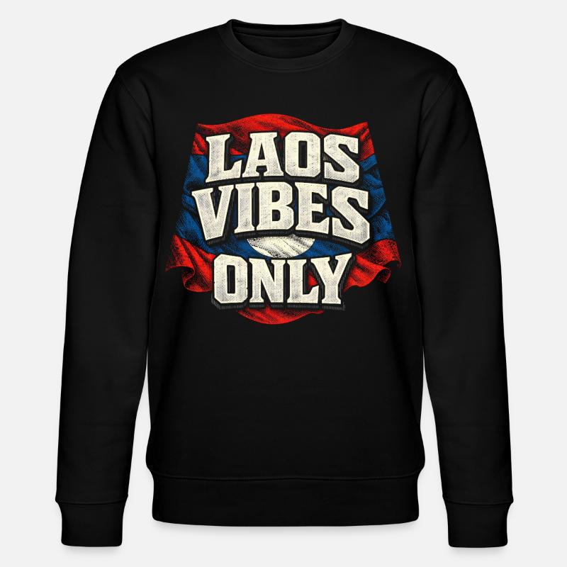 Laos Vibes Only Lao Root - Stanley/Stella CHANGER Unisex Organic Sweatshirt - black