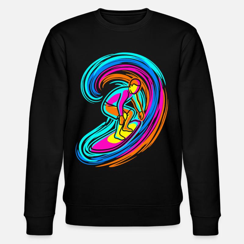 Surfer Welle - Stanley/Stella Unisex Bio-Sweatshirt CHANGER  - Schwarz