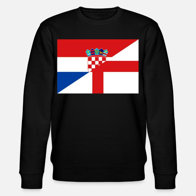 Drapeau de Croatie et Angleterre - Sweat bio CHANGER Stanley/Stella Unisexe - noir