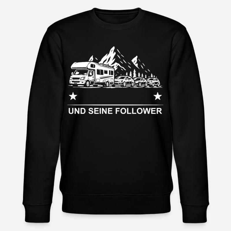 Bergroute mit Followers - Stanley/Stella Unisex Bio-Sweatshirt CHANGER  - Schwarz