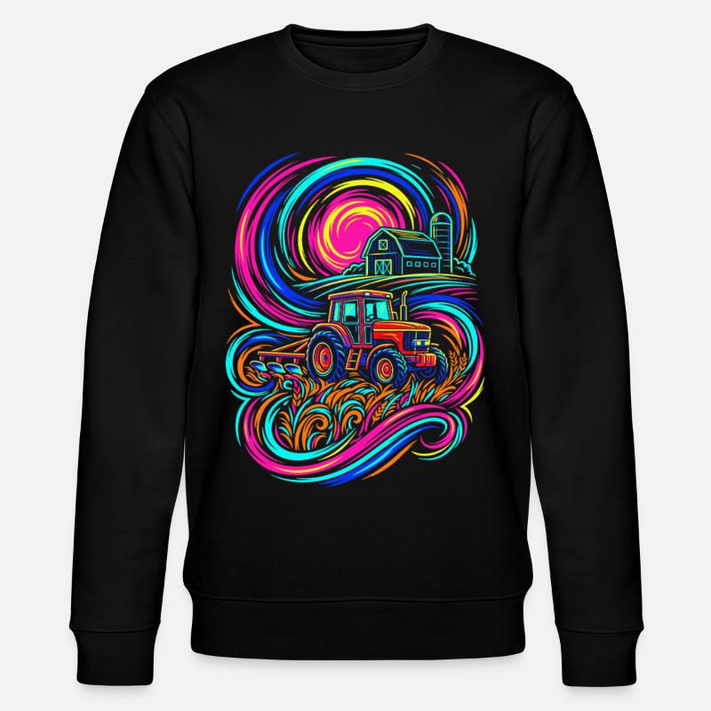 Bauernhof Traktor - Stanley/Stella Unisex Bio-Sweatshirt CHANGER  - Schwarz