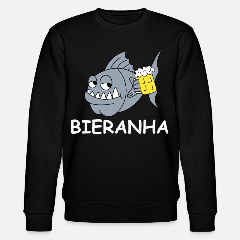 Bierpiranha Comic - Stanley/Stella Unisex Bio-Sweatshirt CHANGER  - Schwarz