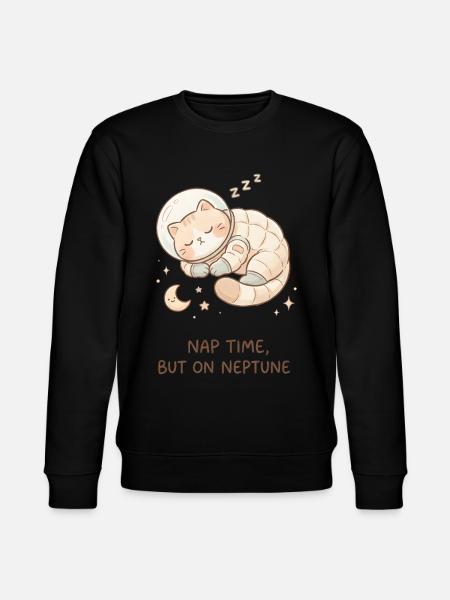 Nap Neptune | Chat de l’espace mignon - Sweat bio CHANGER Stanley/Stella Unisexe - noir