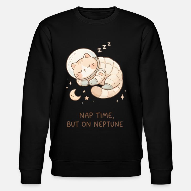 Nap Neptune | Chat de l’espace mignon - Sweat bio CHANGER Stanley/Stella Unisexe - noir