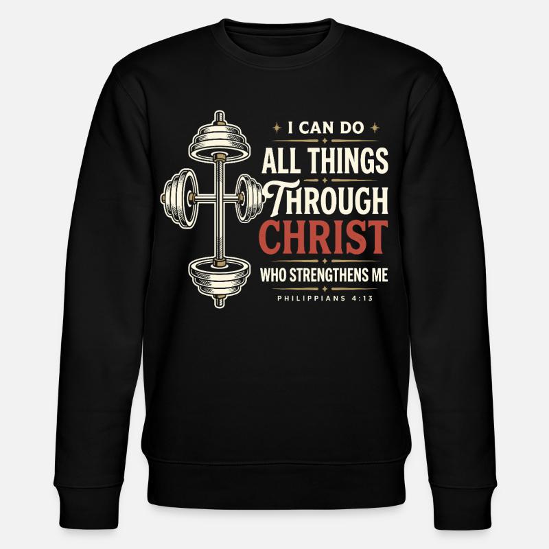 Christliche Stärke Philippians 4:13 - Stanley/Stella Unisex Bio-Sweatshirt CHANGER  - Schwarz