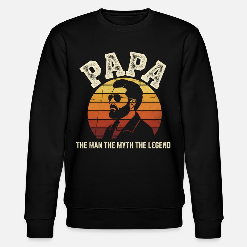 Papa Legend Retro Sun - Stanley/Stella Unisex Bio-Sweatshirt CHANGER  - Schwarz