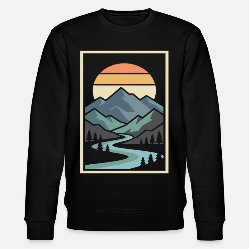 Abstrakte Berglandschaft Illustration - Stanley/Stella Unisex Bio-Sweatshirt CHANGER  - Schwarz