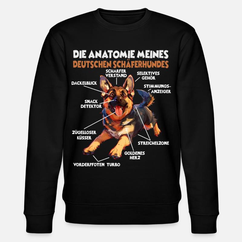 Schäferhund Gassi T Hundehalter Schäferhund - Stanley/Stella Unisex Bio-Sweatshirt CHANGER  - Schwarz
