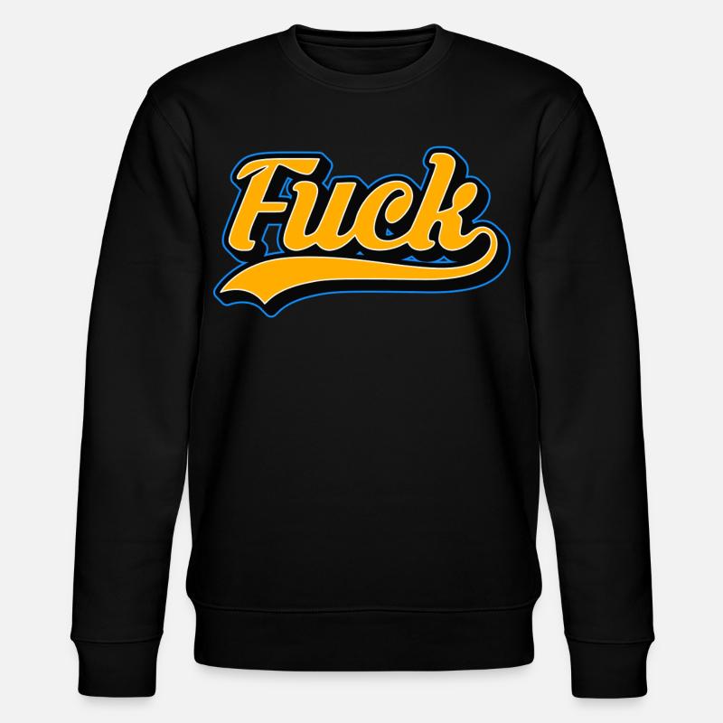 F-Word Retro Script - Stanley/Stella CHANGER Unisex Organic Sweatshirt - black