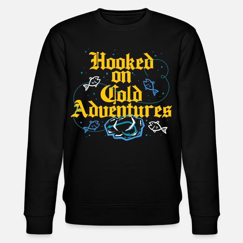 Eisangeln Hooked On Cold Adventures - Stanley/Stella Unisex Bio-Sweatshirt CHANGER  - Schwarz