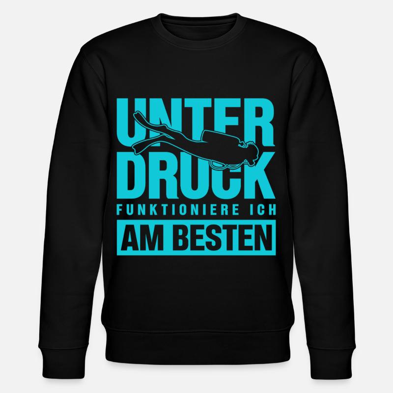 I function best under pressure divers - Stanley/Stella CHANGER Unisex Organic Sweatshirt - black