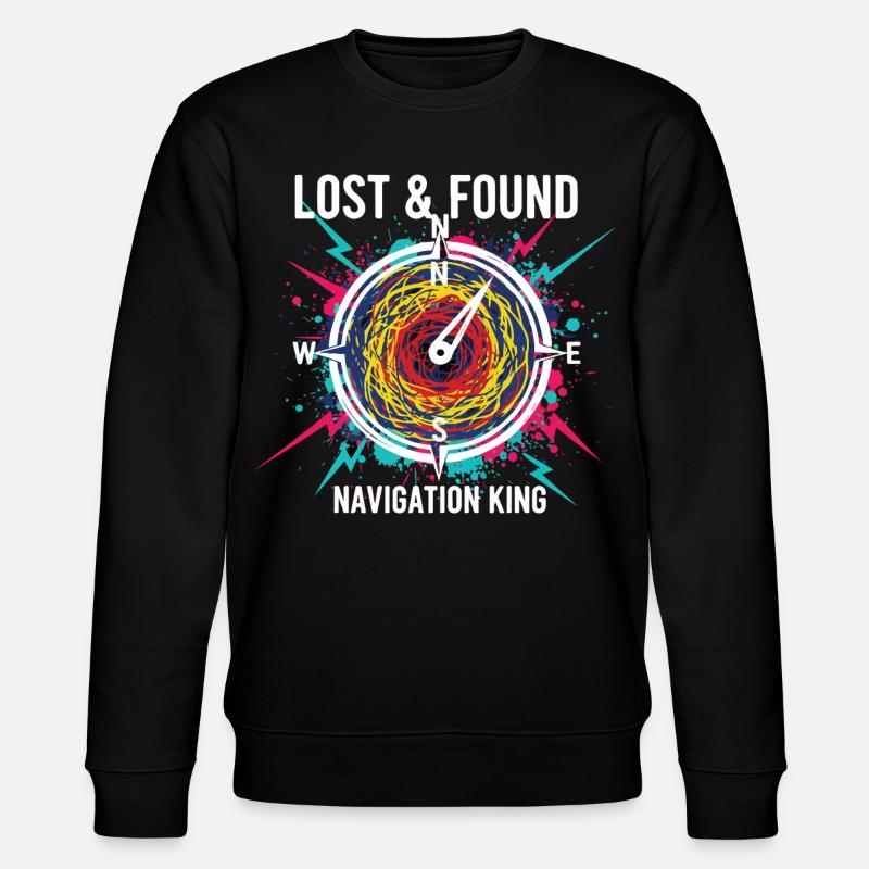 Lost & Found Kompass-Navigationskönig - Stanley/Stella Unisex Bio-Sweatshirt CHANGER - Schwarz