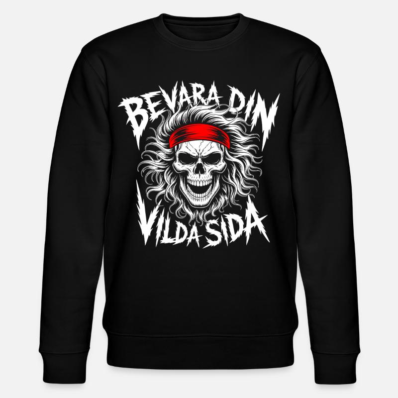 Wild Side Skull - Stanley/Stella CHANGER Unisex Organic Sweatshirt - black