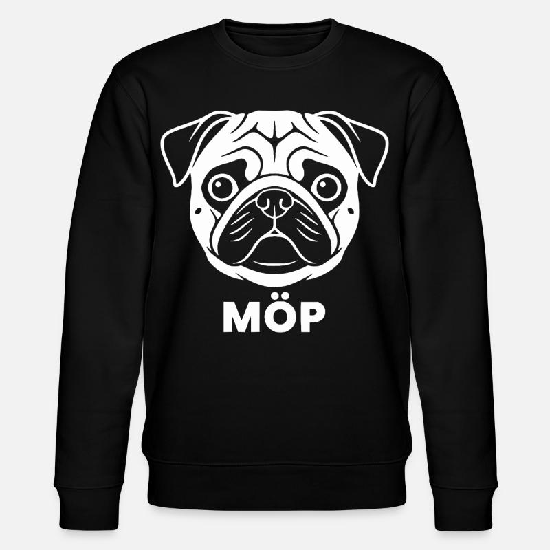 Moos Gesicht mit MÖP Schriftzug  - Stanley/Stella Unisex Bio-Sweatshirt CHANGER  - Schwarz