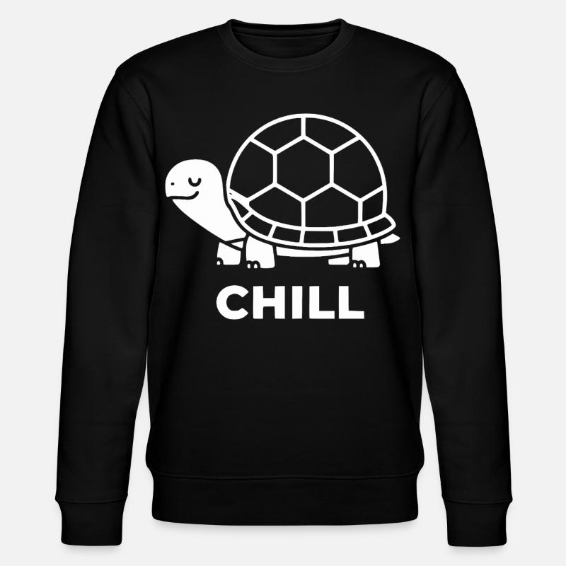 Chill Schildkröte Linienkunst - Stanley/Stella Unisex Bio-Sweatshirt CHANGER  - Schwarz