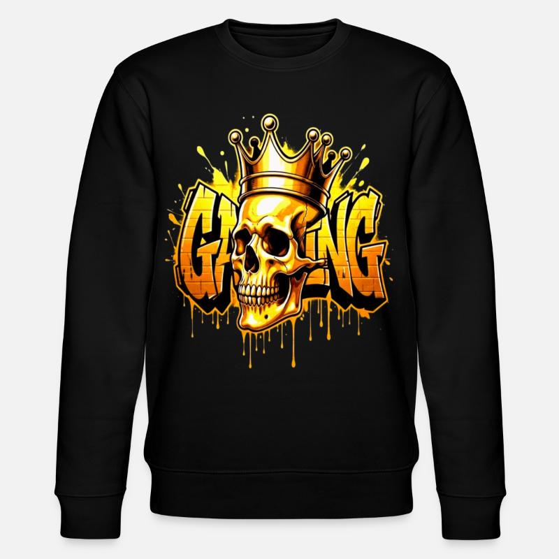 Graffiti Gaming Skull Gold - Stanley/Stella Unisex Bio-Sweatshirt CHANGER  - Schwarz