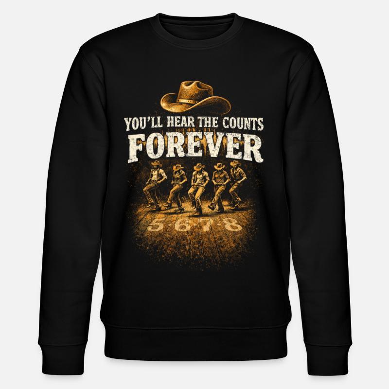 Line Dance Line Dancer Hør Greverne For Evigt - Stanley/Stella økologisk unisex-sweatshirt CHANGER  - sort