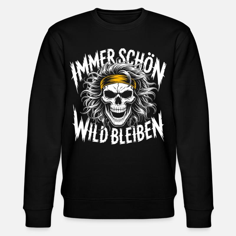 Schädel mit Headband Rock-Print - Stanley/Stella Unisex Bio-Sweatshirt CHANGER  - Schwarz