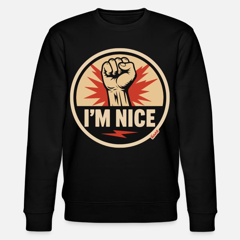 I’m Nice Fäuste-Statement - Stanley/Stella Unisex Bio-Sweatshirt CHANGER  - Schwarz