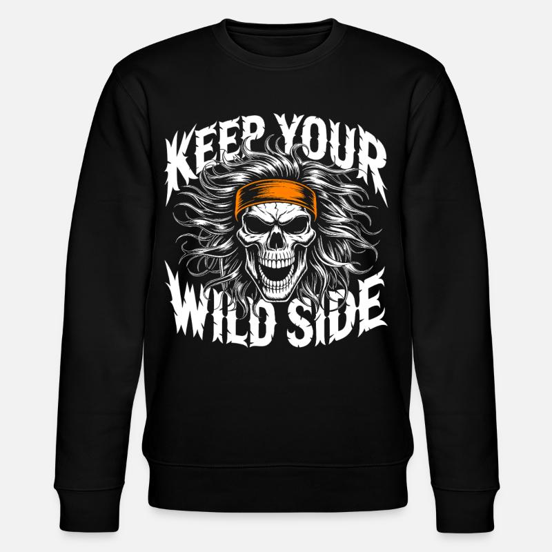Keep Your Wild Side Skull - Stanley/Stella CHANGER Unisex Organic Sweatshirt - black
