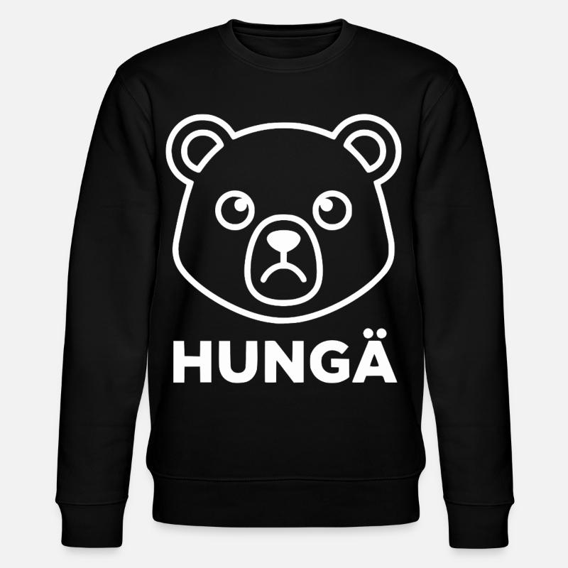 Bären-Umriss mit Hungä - Stanley/Stella Unisex Bio-Sweatshirt CHANGER  - Schwarz