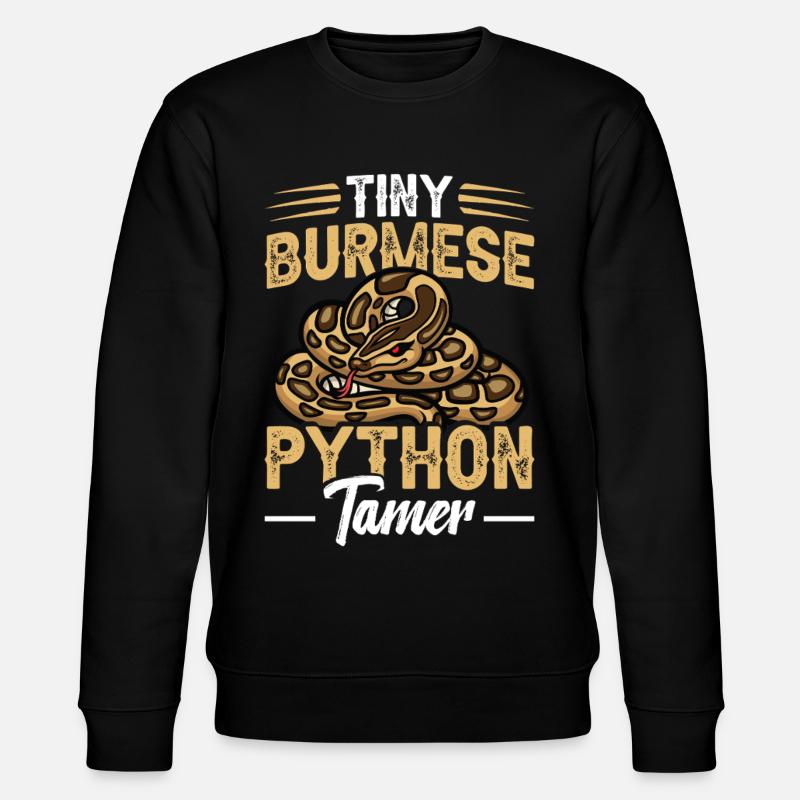 Python-Tamer-Schlangen-Terrarium-Reptilienhüter - Stanley/Stella Unisex Bio-Sweatshirt CHANGER  - Schwarz