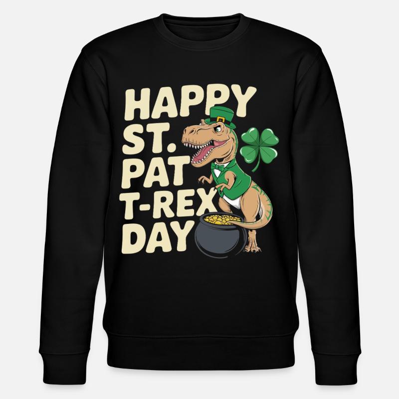 Dino Leprechaun St Patrick Day - Sweat bio CHANGER Stanley/Stella Unisexe - noir