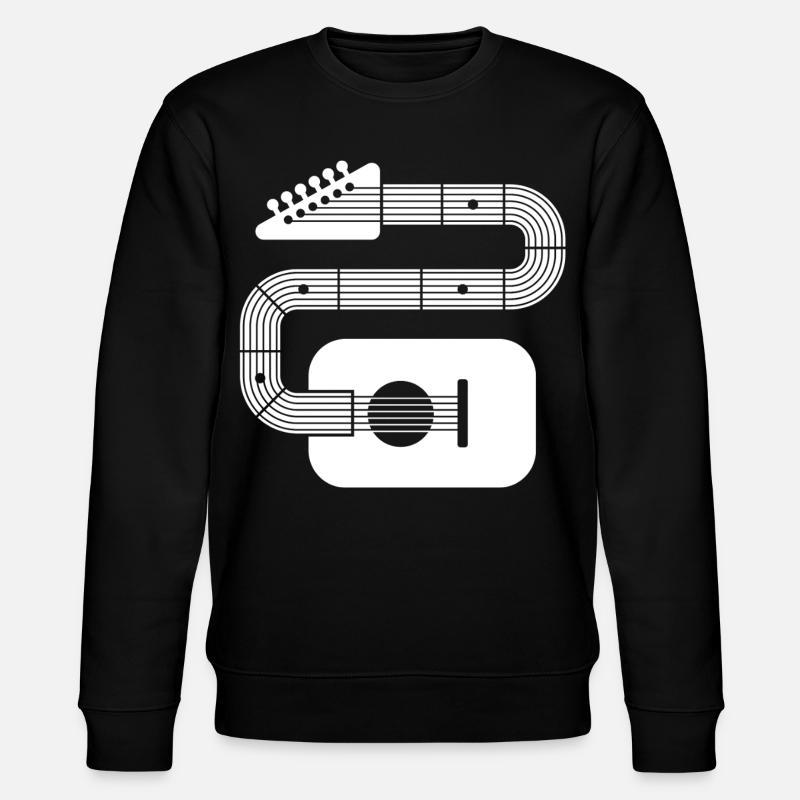 Abstrakte Formgitarre - Stanley/Stella Unisex Bio-Sweatshirt CHANGER  - Schwarz