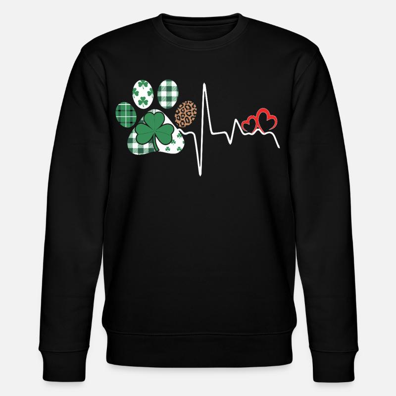 Clover Heart Pattern Mix - Stanley/Stella CHANGER Unisex Organic Sweatshirt - black