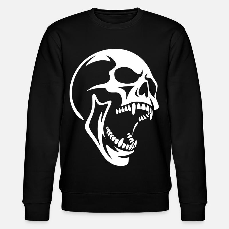 Schädel Schrei Totenkopf-Design - Stanley/Stella Unisex Bio-Sweatshirt CHANGER  - Schwarz