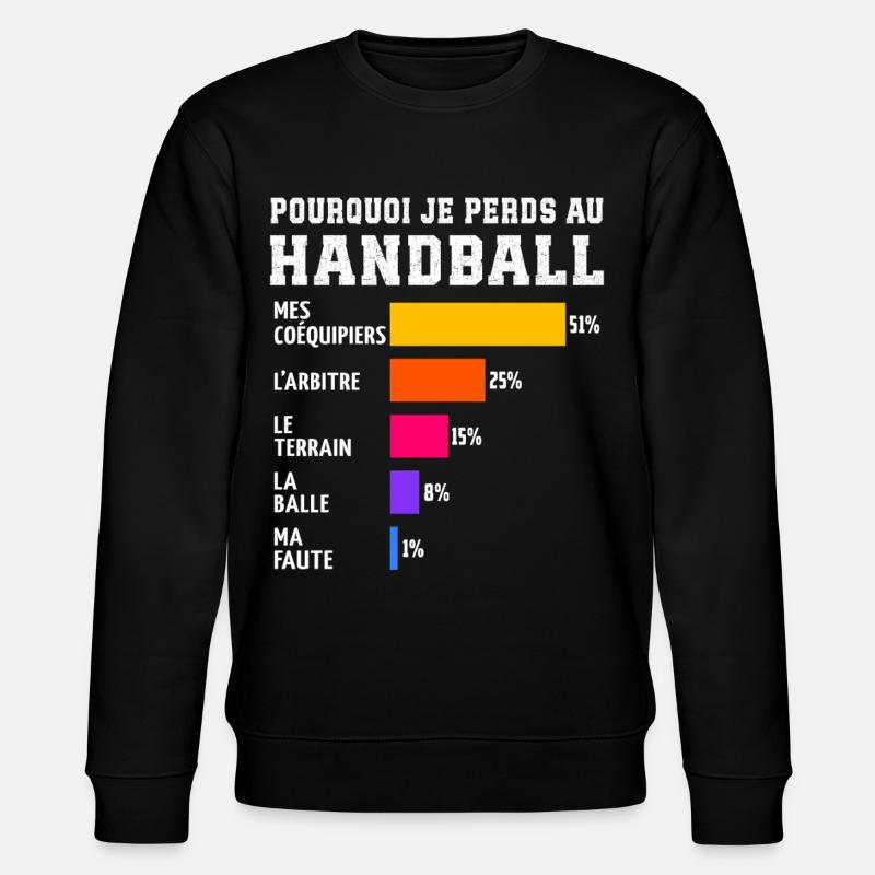 Pourquoi Je Perds Au handball - Sweat bio CHANGER Stanley/Stella Unisexe - noir
